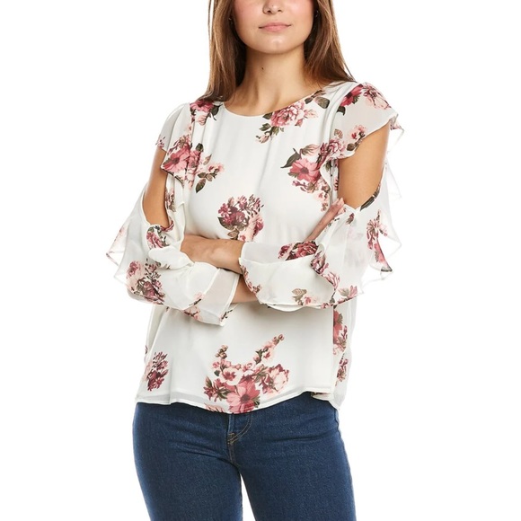 NWT Vince Camuto Cold-Shoulder Top, size L - Picture 1 of 10